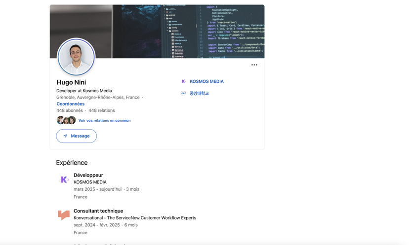 screenshot du site LinkdIn